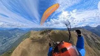 RAW 4K Paragliding #357: Thermaling and soaring my way back up to topland on Schönjoch