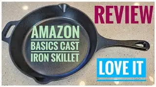 REVIEW Amazon Basics Cast Iron Skillet 12 inch Oil It Clean It Cook Bacon in it