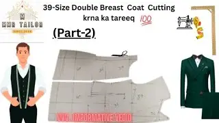 39-size coat front cutting krna ka tareeqa||How to cutt 39-siza big stomach coat(Part-2)#tailor
