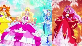 [1080p] Precure Trinity Explosion & Phoenix Blaze (Go!Pri Combination Attack)