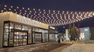 Freezing Cold -24 Night Walk in Deerfoot City Shopping Center in North East Calgary Alberta Canada