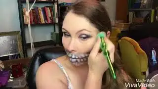 Brown and Gold Sugar Skull