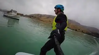 Fliteboarding and Crashing, Lyttelton Harbour, New Zealand
