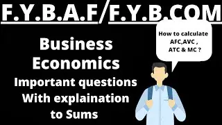 Business Economics | TFC |TVC | TC | AFC |AVC| ATC| MC | FYBAF | FYBCOM| FYBMS|