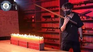 The Most Candles Extinguished with a SINGLE Sword Strike | Guinness World Records