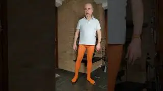 gerippte Kinderstrumpfhose aus Baumwolle in mandarine