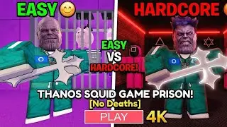 THANOS SQUID GAME PRISON! 🟣🦑 Easy vs Hard Mode [No Deaths] 4K