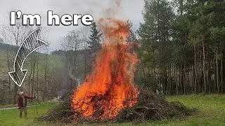 Spring Bonfire - Relax Time - Burning Branches From The Forest