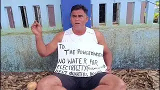 Activist Xencor Polgi protests over non availability of water at Electricity Dept quarters, Bogda.