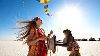 Monkey flying kite  with her Russian friend #Uttarayan2026#MonkeyVlogger007 