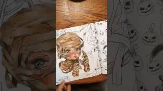 One Color Challenge 🤎 #speedcoloring #timelapse #cuteandcreepy #coloring #prismacolorpremier #art