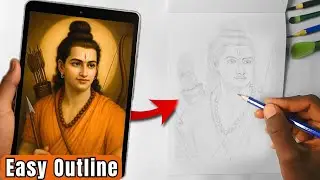 Ram Ji Outline Drawing in Easy Way | Anyone Can Draw This( Step by Step Tutorial)