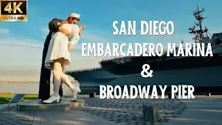 San Diego - Broadway Pier & Embarcadero Marina | Walking Tour [4K UHD]