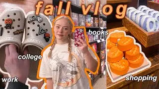 COZY FALL VLOG 🎃🍂🍁☕️: shopping, book haul, college, week in my life