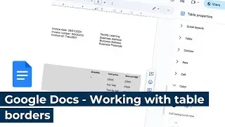 Google Docs - Working with table borders
