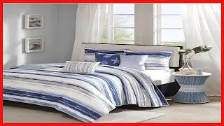 Madison Park Quilt Set Cottage Coastal Design, Starfish Print   All Season
