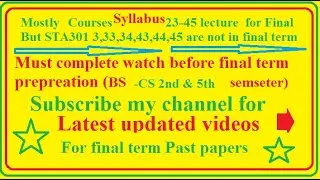 Final term syllabus for BS computer Science Fall 2021-22