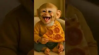 monkey love pizza 🍕