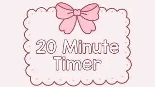 20 Minute Timer - Cute Coquette Bow Framed Timer - Calm Ending Chime - Winter - Preppy Timer