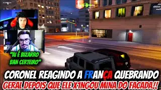 CORONEL REAGINDO FRANÇA QUEBRANDO GERAL DEPOIS QUE ELE X1NGOU A MINA DO FACADA E FALOU SOBRE!!!