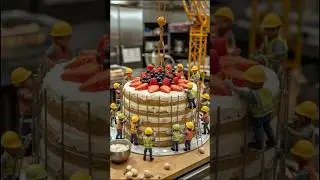 Who likes cheesecake 🍰 #cheesecake #cake #food #giantfood #miniature #construction #ai