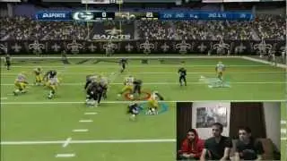 Madden 13 Huge Comeback Saints vs Packers Aaron Rodgers 6 TDs Gameplay Commentary