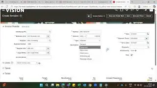 Invoice Creation in Oracle Fusion Cloud Accounts Payables