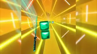 Beat Saber but with the Chroma mod and also my trails are way too long