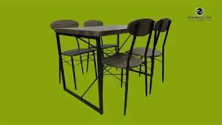 TheShop.mx / Comedor rectangular 5 pzs. - Argel Tabaco Negro / ARMADO