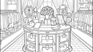 A Dreamy Day Inside a Boutique Wonderland 👜✨ Zen Color app Paint by Number #coloringbook