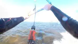Landkiters Kitesession on Water Fehmarn Gold
