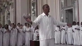 Cuban National  Choir singing in the Room of Mirrors in Batista's Palace Havana
