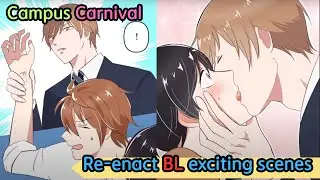 BL Cafe! Exciting BL scene re-enact! 【Manga  Dubbed】#manga #bl #yaoi