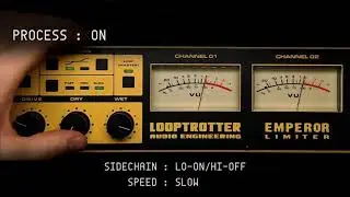 LOOPTROTTER EMPEROR LIMITER on group of drums and guitar - audio sample 01