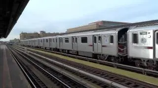 IRT Flushing Local: Manhattan bound R-188/R-142A 7 local train @ 90th Street-Elmhurst Avenue!