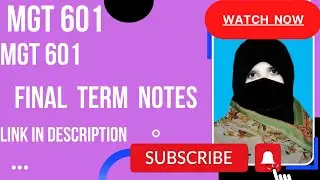 MGT601 Final Term Notes