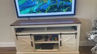 OKD Farmhouse TV Stand for 65+ Inch TV Review, Our take on this farmhouse tv stand!