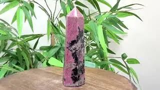 Self Standing Polished Rhodonite Crystal Wand Obelisk Tower 1.9 Lb
