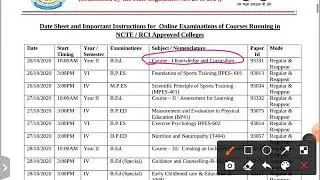 CRSU Datesheet 2020
