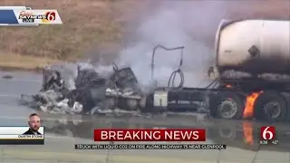 Liquid CO2 Truck Catches Fire Along Highway 75 In Glenpool