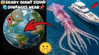😨I Found Scary rare giant squid surfaces near🌏📌 #globetrekker02 #trending #viralvideo #googleearth