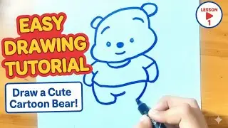 How to Draw a Cute Cartoon Bear 🐻 | Step by Step Easy Tutorial
