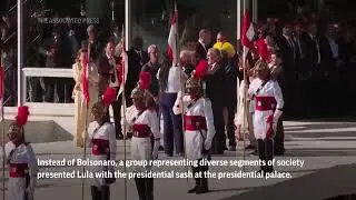Brazil's new president Lula addresses crowd