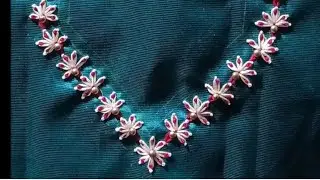 Flower neck and borderline hand embroidery design
