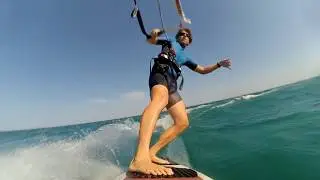 Waterstart y trasluchada surfkite strapless