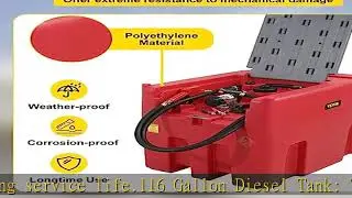 VEVOR Portable Diesel Tank, 116 Gallon Capacity, Diesel Fuel Tank with 12V Electric Transfer Pump,