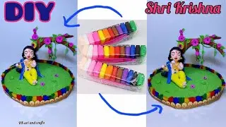 DIY how to make Shri Krishna idol with super clay  (STEP BY STEP)