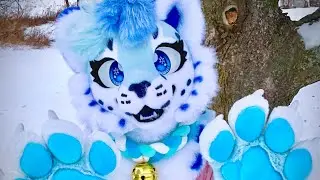 snow leopard sees snow!!!! come play in the snow w me in fursuit =^w^= 