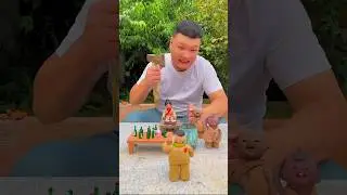 A story of bee 🐝-mini wood toy-wood working art skill wood / handcrafts / #shorts