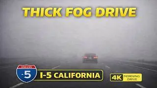 Driving Through Thick Fog on I-5 | Peaceful Morning Commute in California #i5